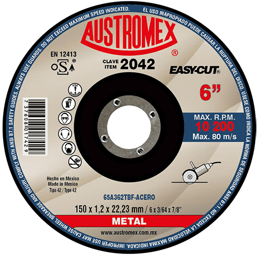 Disco de Corte para Metal Ferroso Easy-cut G-36 Austromex 2042