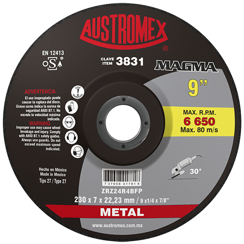 Disco de Desbaste Austromex para Metal de 9"