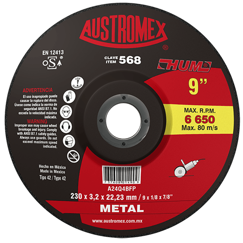 Disco de Corte para Metal Austromex 568 Hum G-24