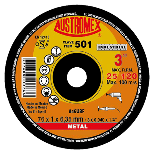 Disco de Corte para Metal Industrial G-46 Austromex 501