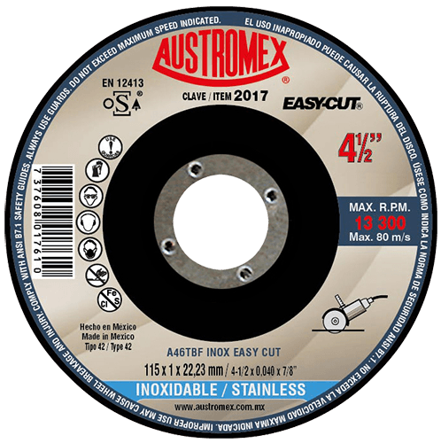 Disco De Corte para Acero Inoxidable Súper Preciso Easy-cut G-46 Austromex 2017