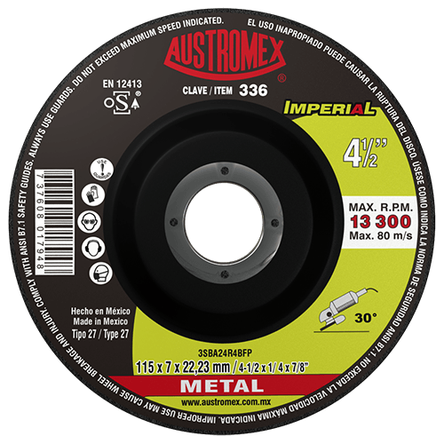 Disco de Desbaste para Metal Imperial G-24 Austromex 336 $238