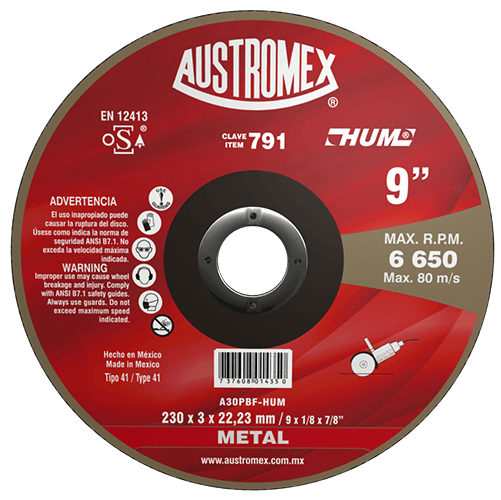 Disco de Corte para Metal Hum G-30 Austromex 791