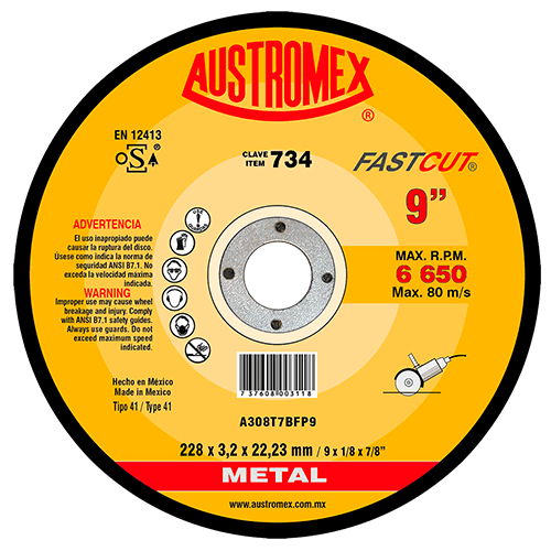 Disco de Corte para Metal Fastcut G-30 Austromex 734