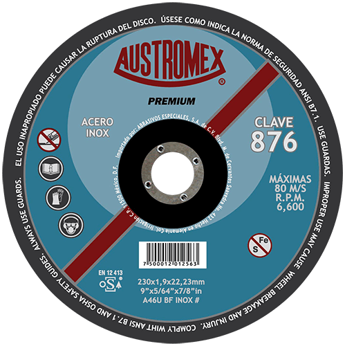 Disco de Corte para Acero Inoxidable Premium G-46 Austromex 876