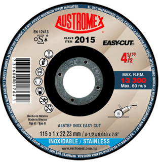 Foto 1 | Disco de Corte para Acero Inoxidable Easy-cut G-46 Austromex 2015
