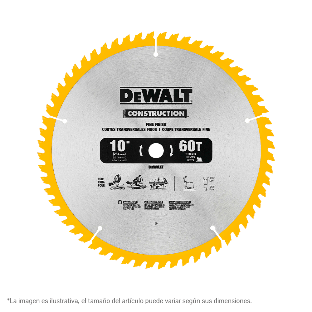 Disco Sierra Para Madera Dewalt Dw3106 10 Plg