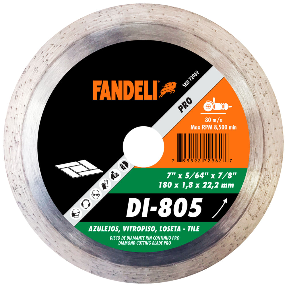 Disco De Diamante Rin Continuo Fandeli Di805 7 Plg