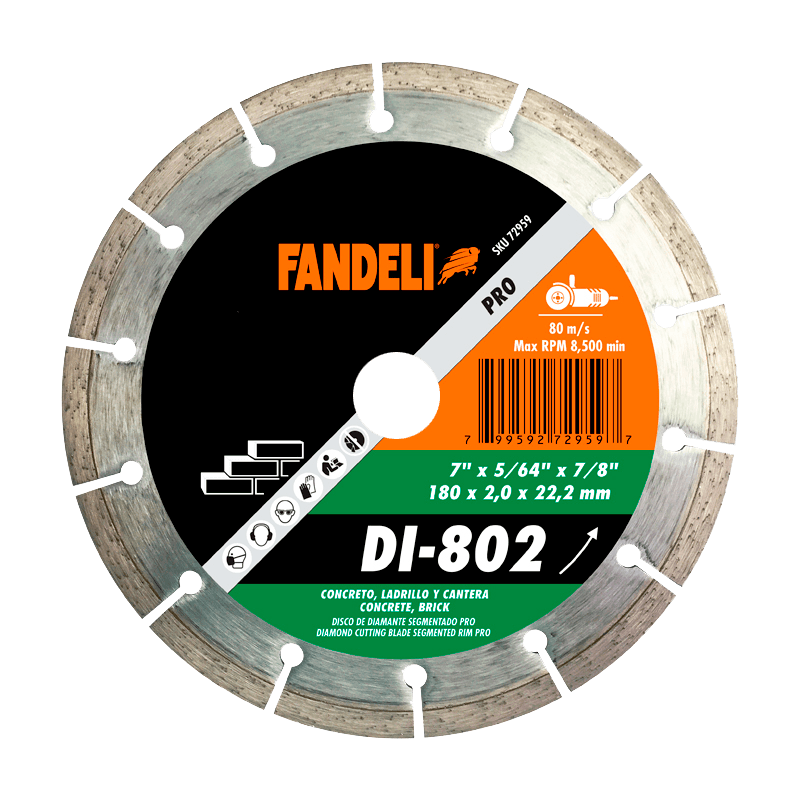 Disco Diamante Segmentado Fandeli Di802 7 Plg