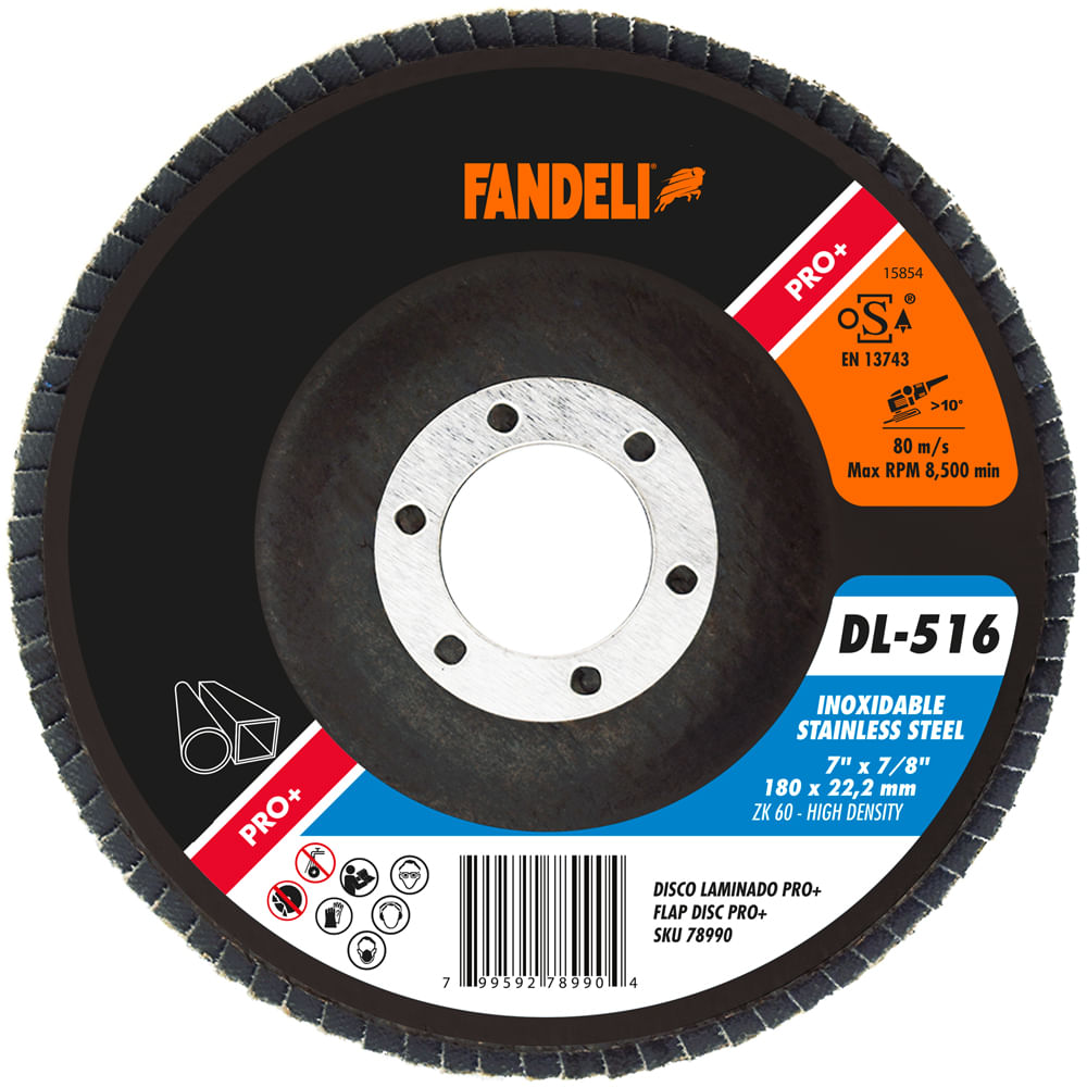 Foto 2 pulgar | Disco Laminado Inox Pro+ Hd Fandeli Dl516 7 Plg 10 Piezas