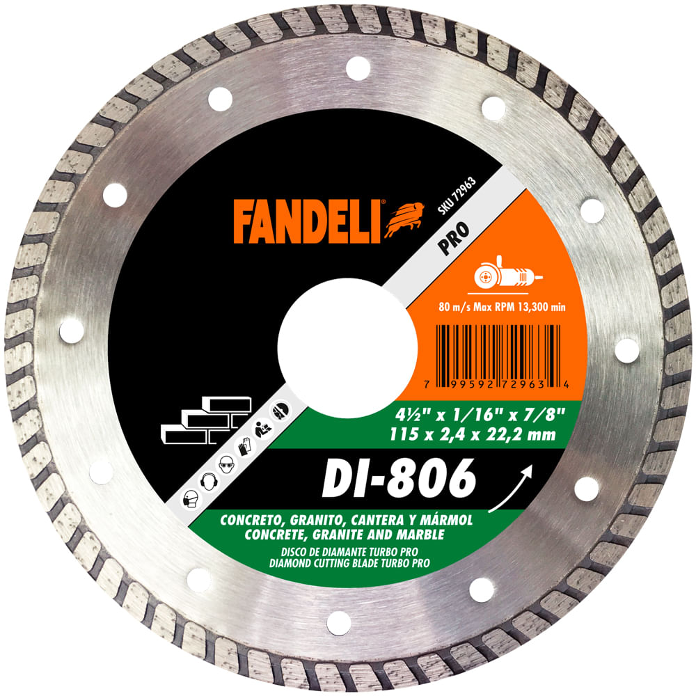 Foto 1 | Disco Diamante Turbo Pro Fandeli Di806 4 1/2 Plg