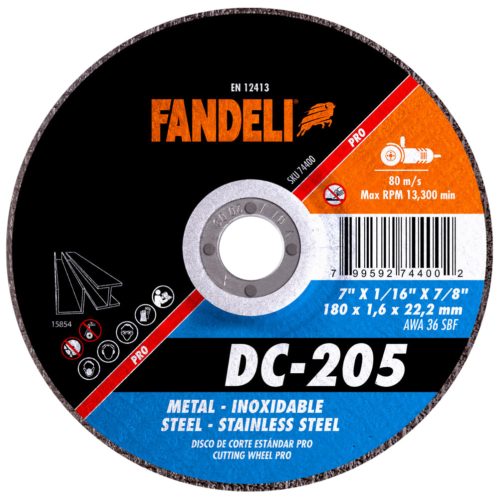 Disco De Corte Fandeli 74400 7 Plg 10 Pz