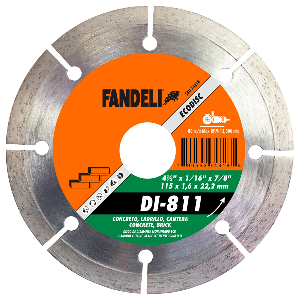 Disco De Diamante Segmentado Fandeli Di811 4.5 Plg