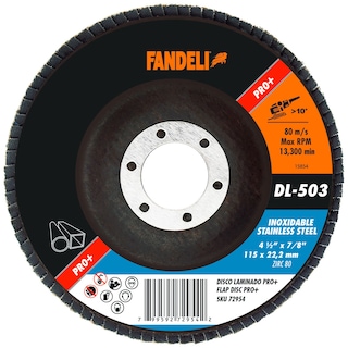 Foto 1 | Disco Laminado Acero Inoxidable Fandeli Dl503 4 1/2 Plg 5 Piezas