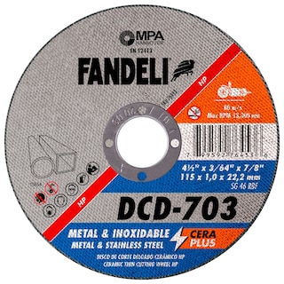 Foto 1 | Disco De Corte Delgado Fandeli Dcd703 4.5 Plg 50 Pz