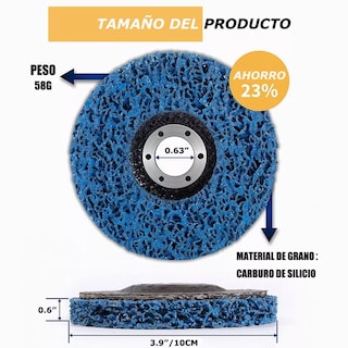 Foto 3 | Discos Abrasivos De Desoxidación Metal Rueda Pulidora Kit 5 Piezas Eo Safe Imports Esi-13149 Azul