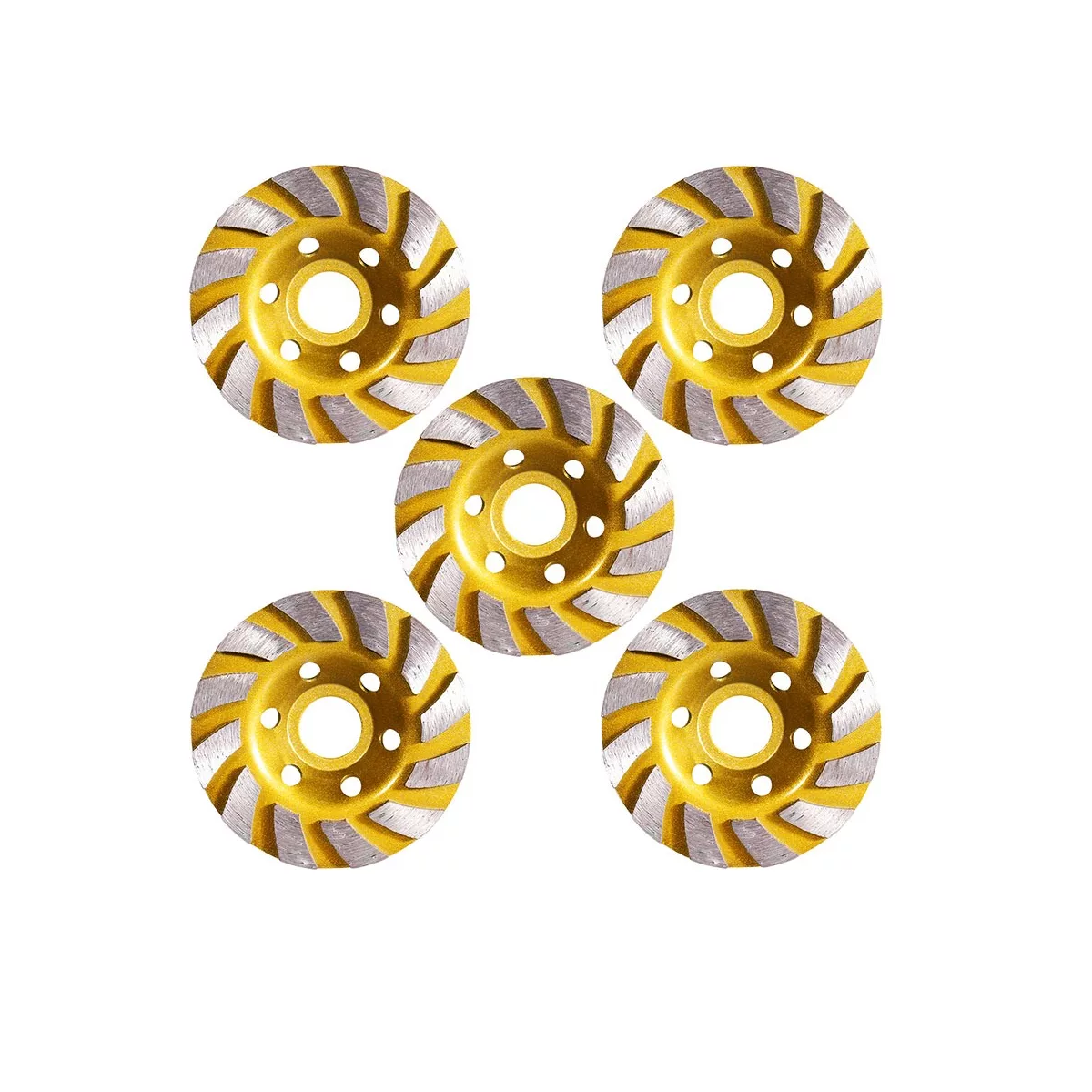 Disco Diamante Desbaste Copa Granito Mármol Set 5pzas 4 Pulgadas Eo Safe Imports Esi-13155 Amarillo