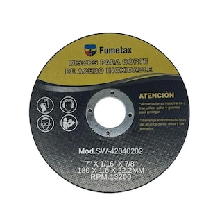 Foto 1 | Discos Corte Acero Inoxidable Fumetax 7'' 1.6 mm