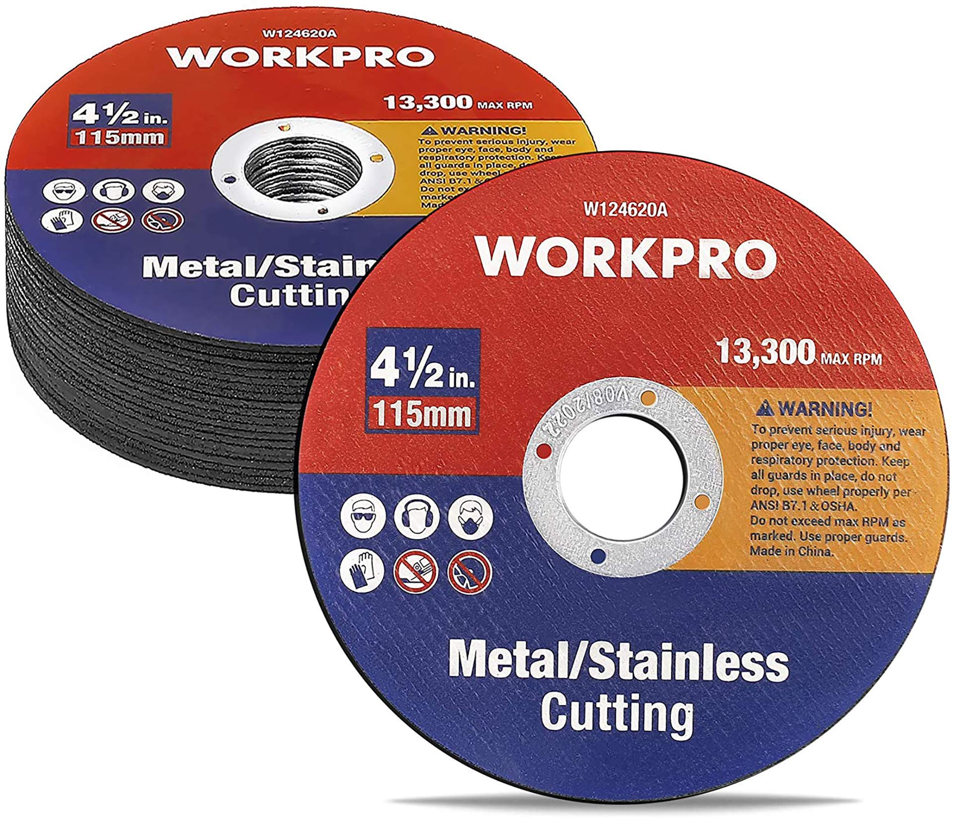 Foto 2 pulgar | Ruedas De Corte Workpro, Paquete De 20 Unidades Para Amoladora Angular De 4.5 Pulgadas - Venta Internacional.