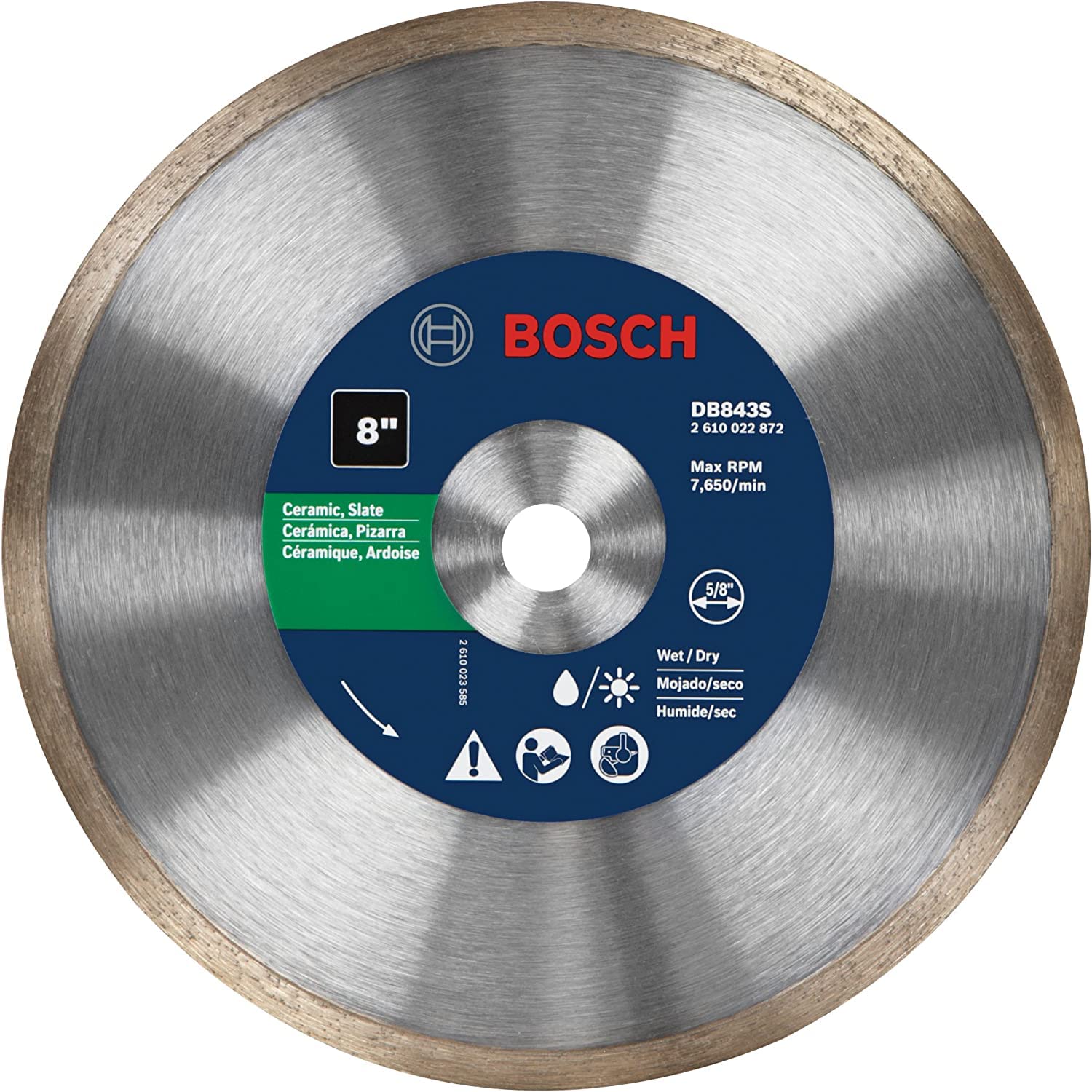 Diamond Blade Bosch Db843s De 20 Cm Con Eje De 1,6 Cm Para Azulejos - Venta Internacional.