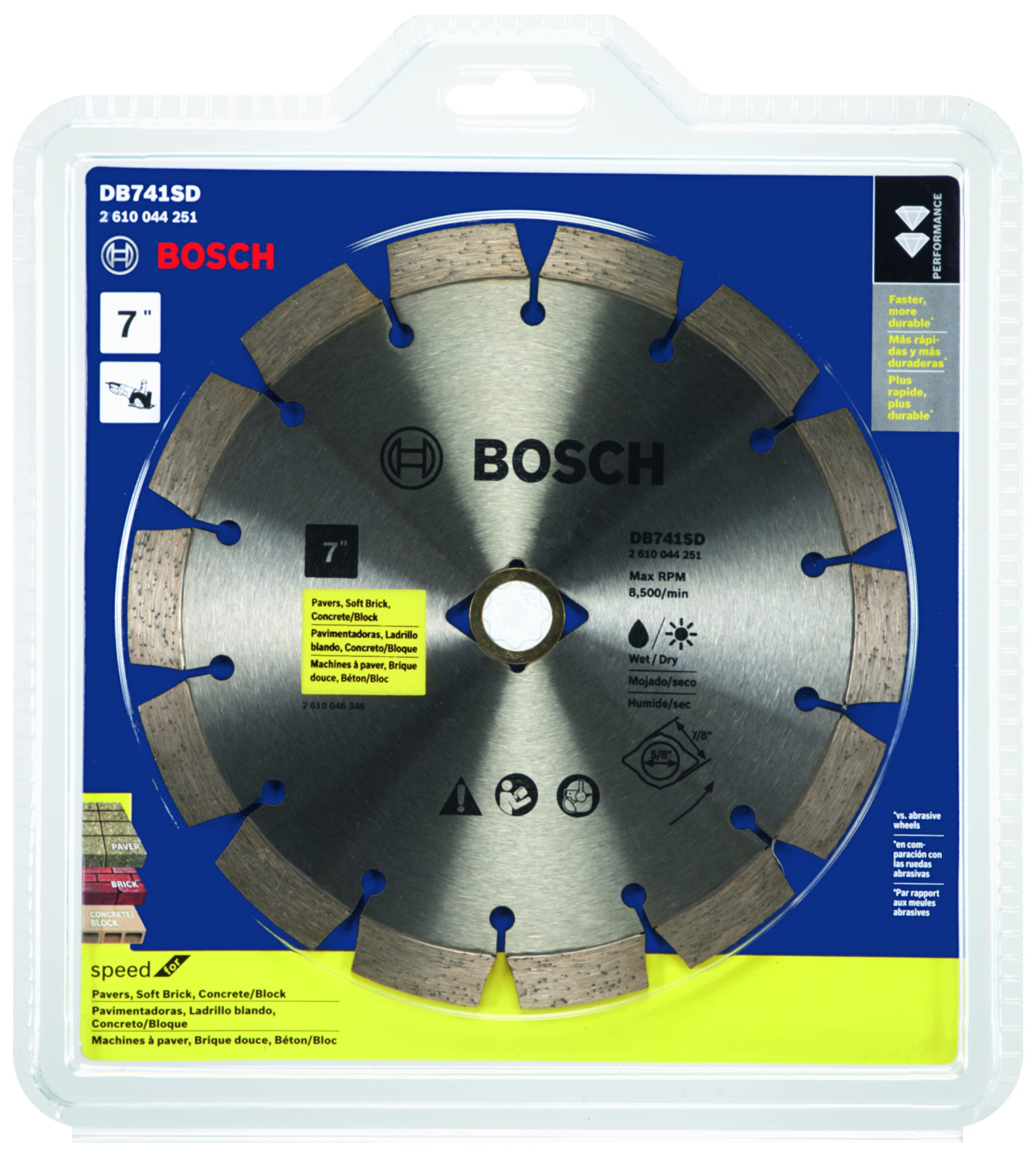 Foto 3 pulgar | Disco de Diamante Bosch Db741sd De 7 Pulgadas Para Corte En Seco/Húmedo - Venta Internacional