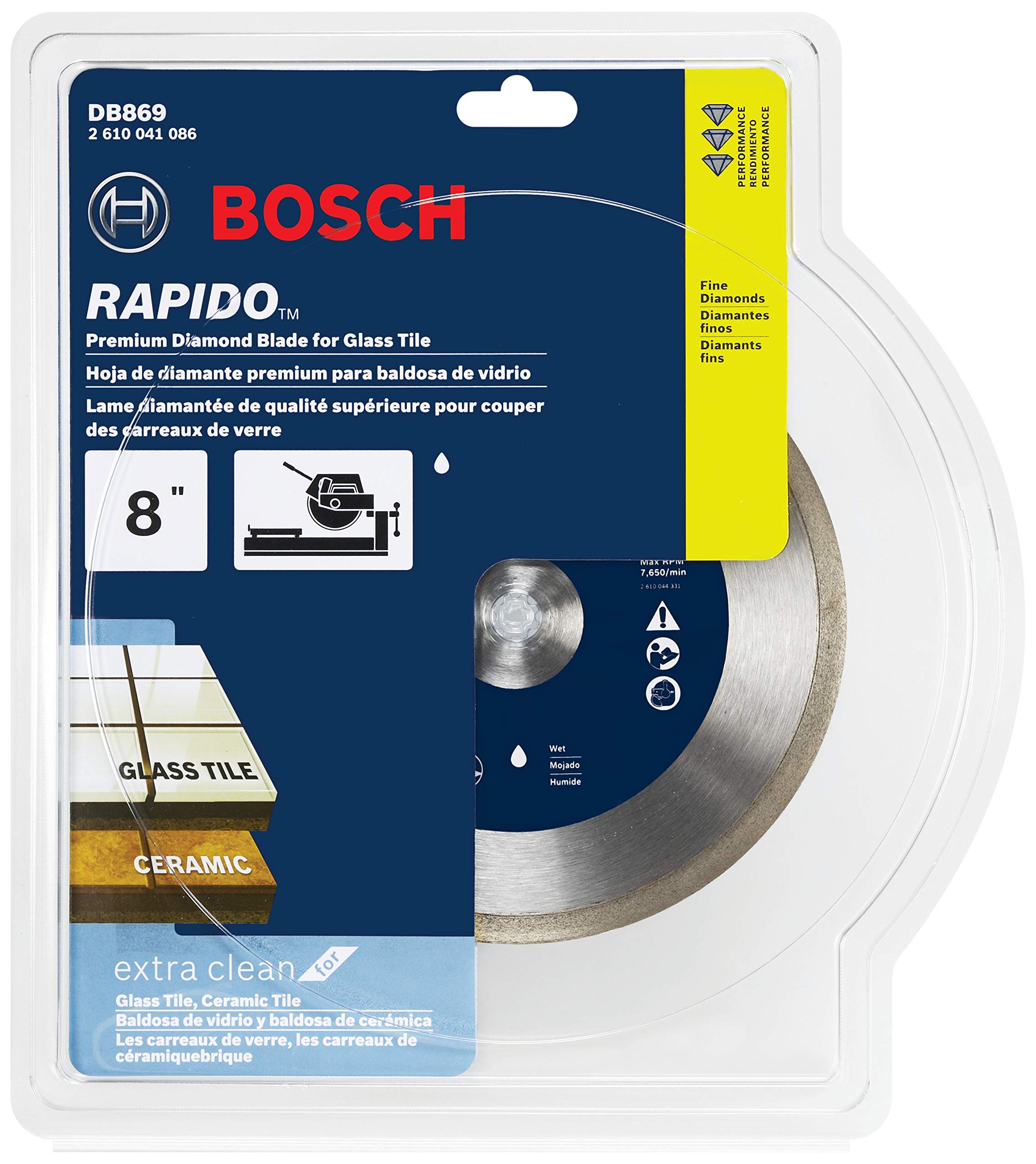 Foto 3 pulgar | Disco De Diamante Bosch Db869 Rapido Premium De 8 Pulgadas Para Corte Húmedo - Venta Internacional.