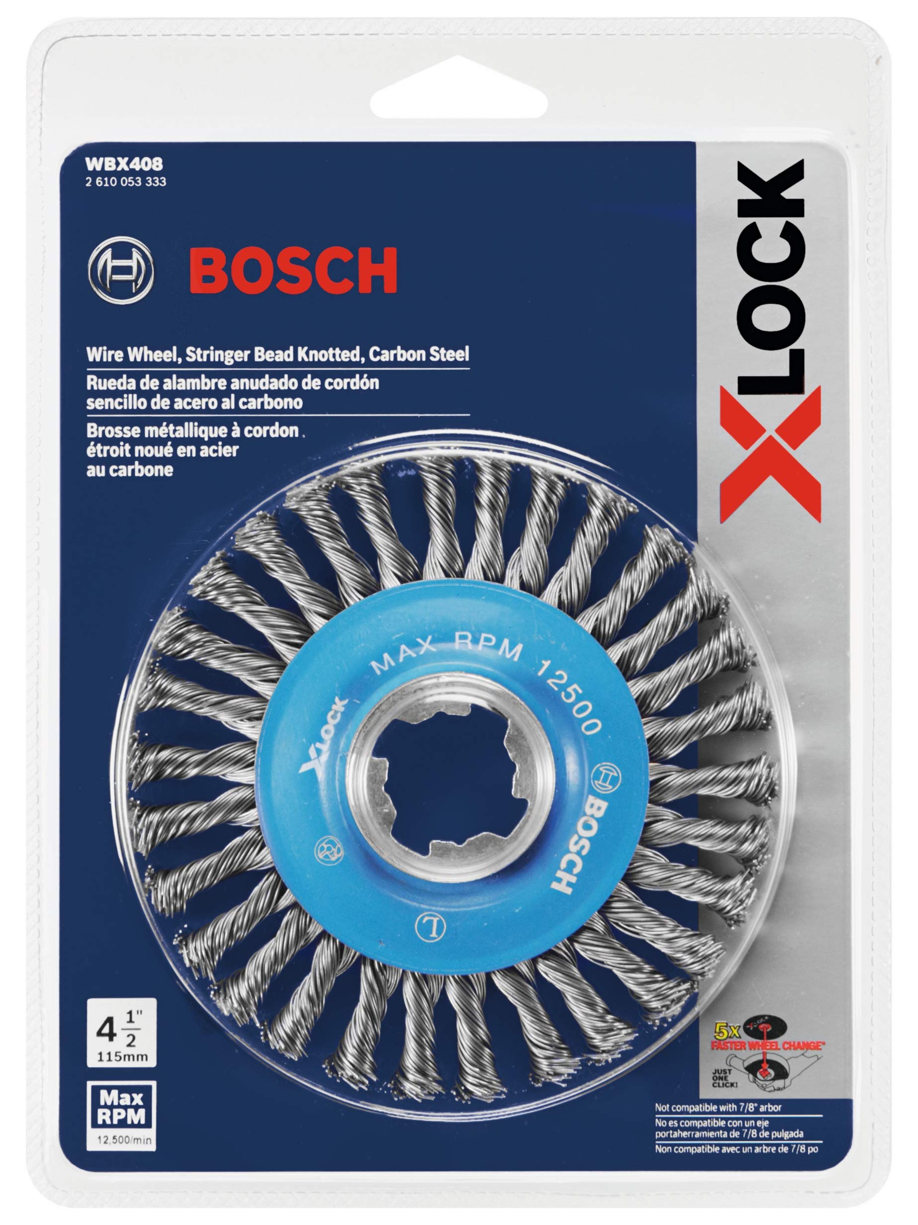 Foto 3 pulgar | Rueda De Alambre Bosch Wbx408 X-lock Arbor De Acero Al Carbono 11,4 Cm - Venta Internacional.