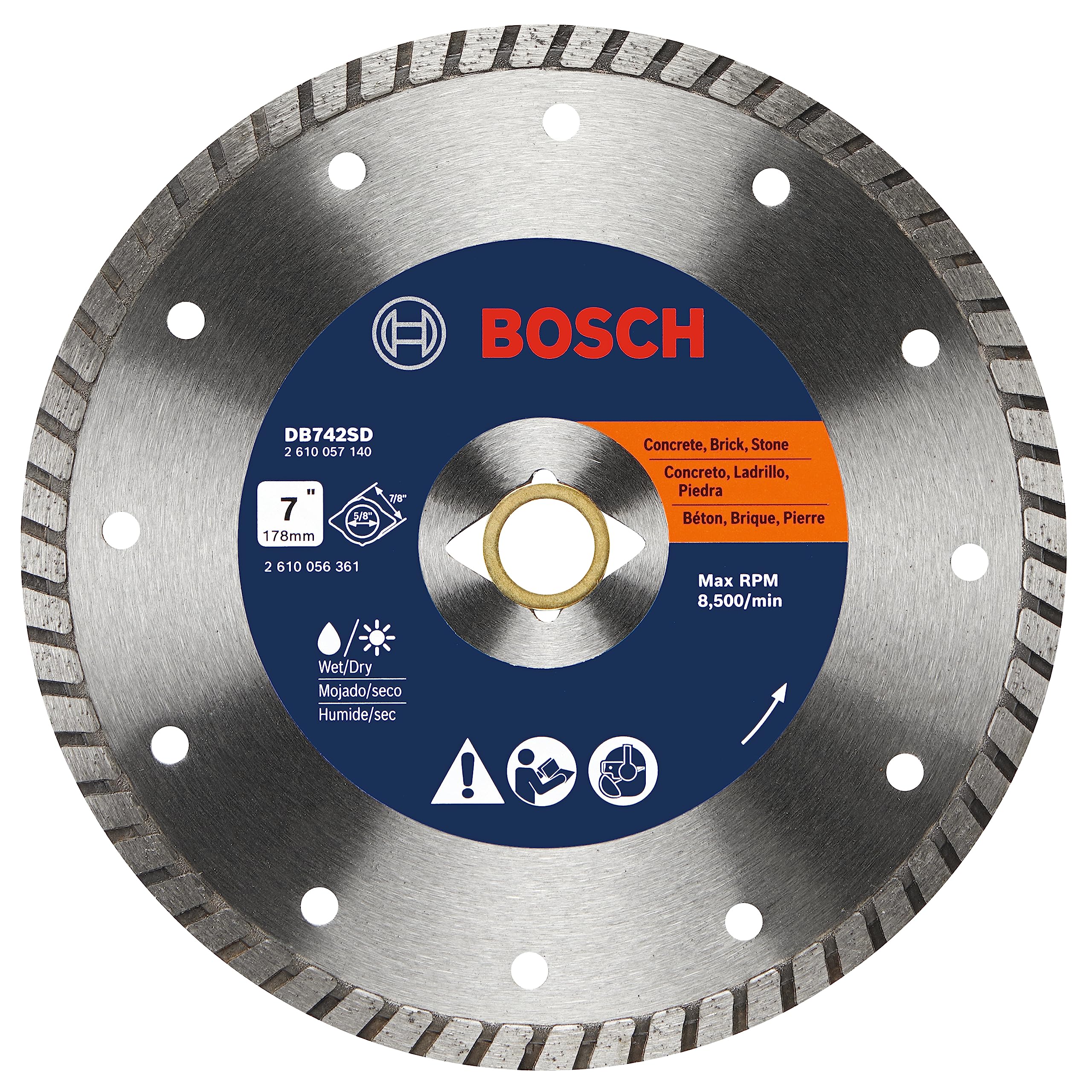 Disco De Diamante Bosch Db742sd De 7 Pulgadas Para Corte Húmedo Y Seco - Venta Internacional.
