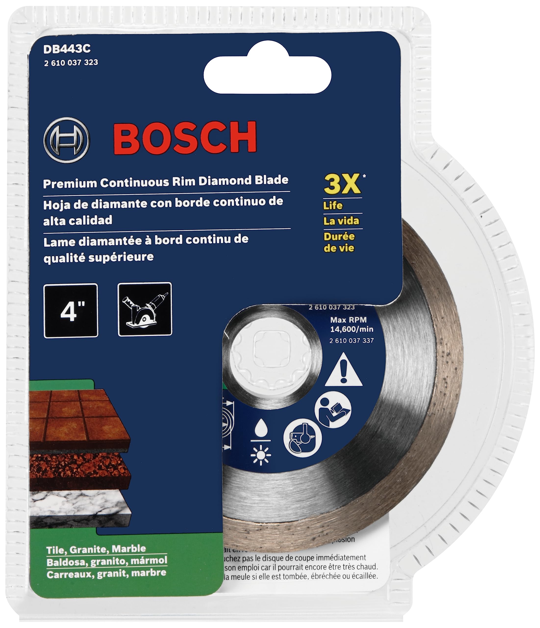 Foto 3 pulgar | Disco De Diamante Bosch Db443c De 10 Cm Para Baldosas, Granito Y Mármol - Venta Internacional.