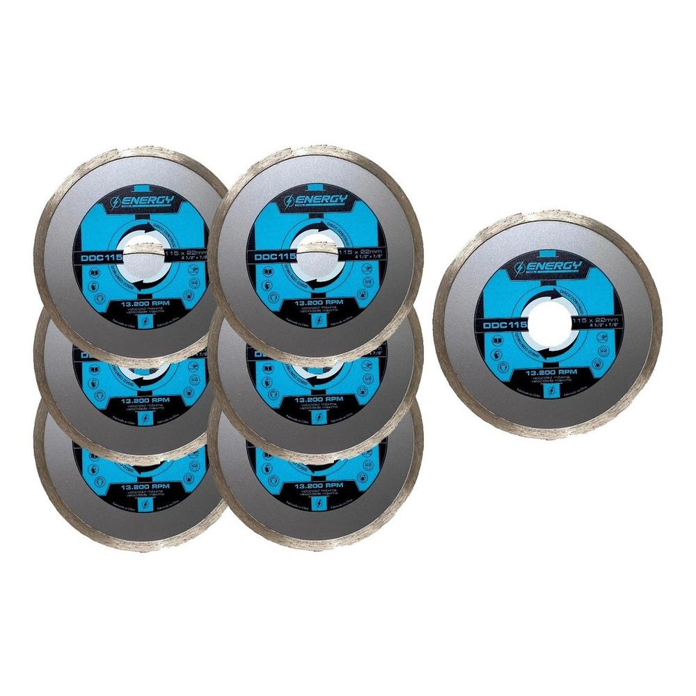 7 Discos Diamante Corte Azulejo-porcelanato Energy 4 1/2pulg