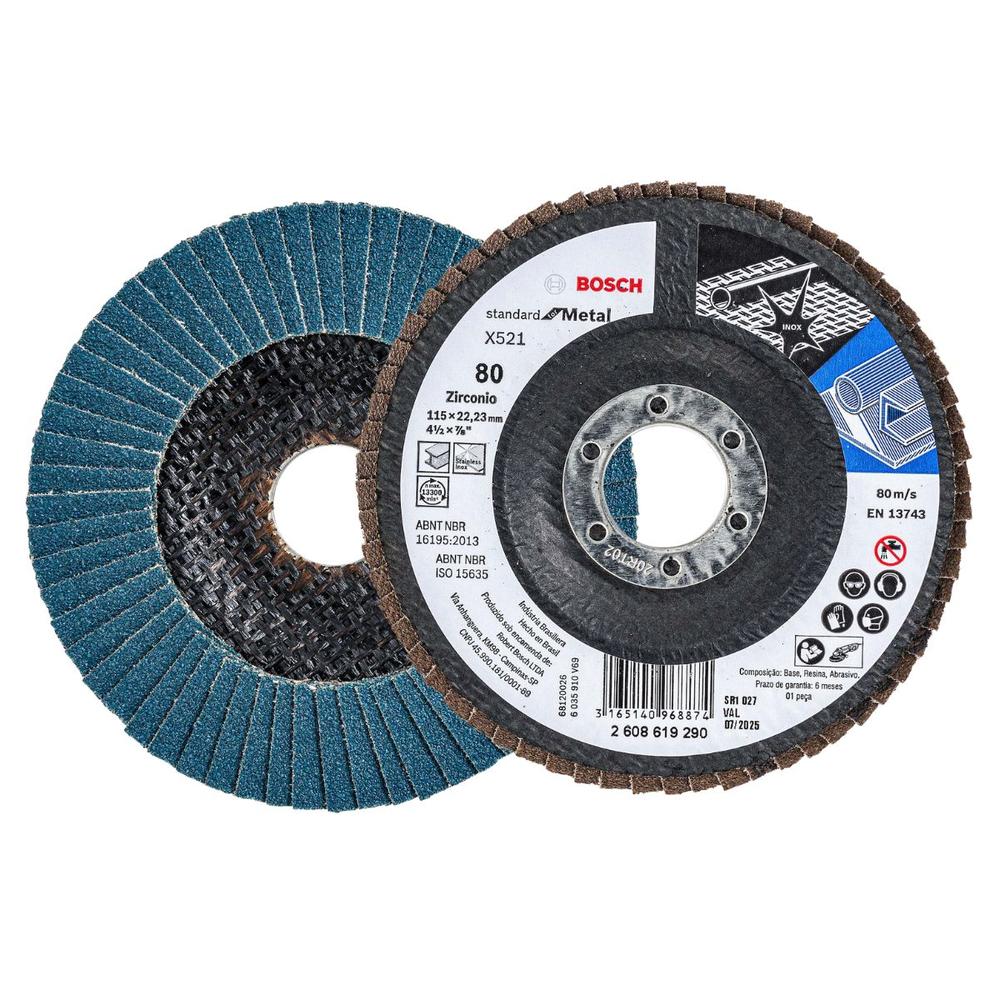 Foto 3 pulgar | Disco Flap Bosch 4 1/2 Desbaste Metal Grano 80 Pack 10 Pzas