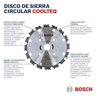 Foto 5 | Disco Sierra Bosch Circular 16 Dientes 7' Madera 2608644718