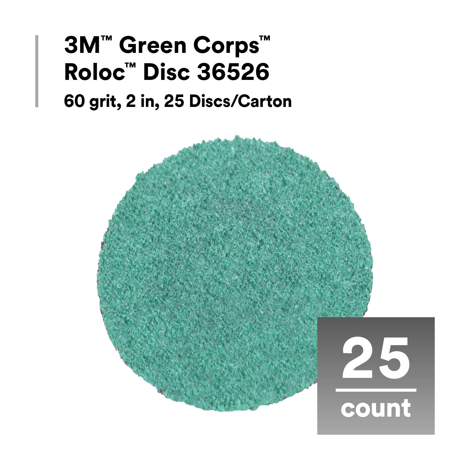 Foto 2 | Roloc Disc 3m Green Corps 36526, Grano 60, Resistente, 2 Pulgadas - Venta Internacional.