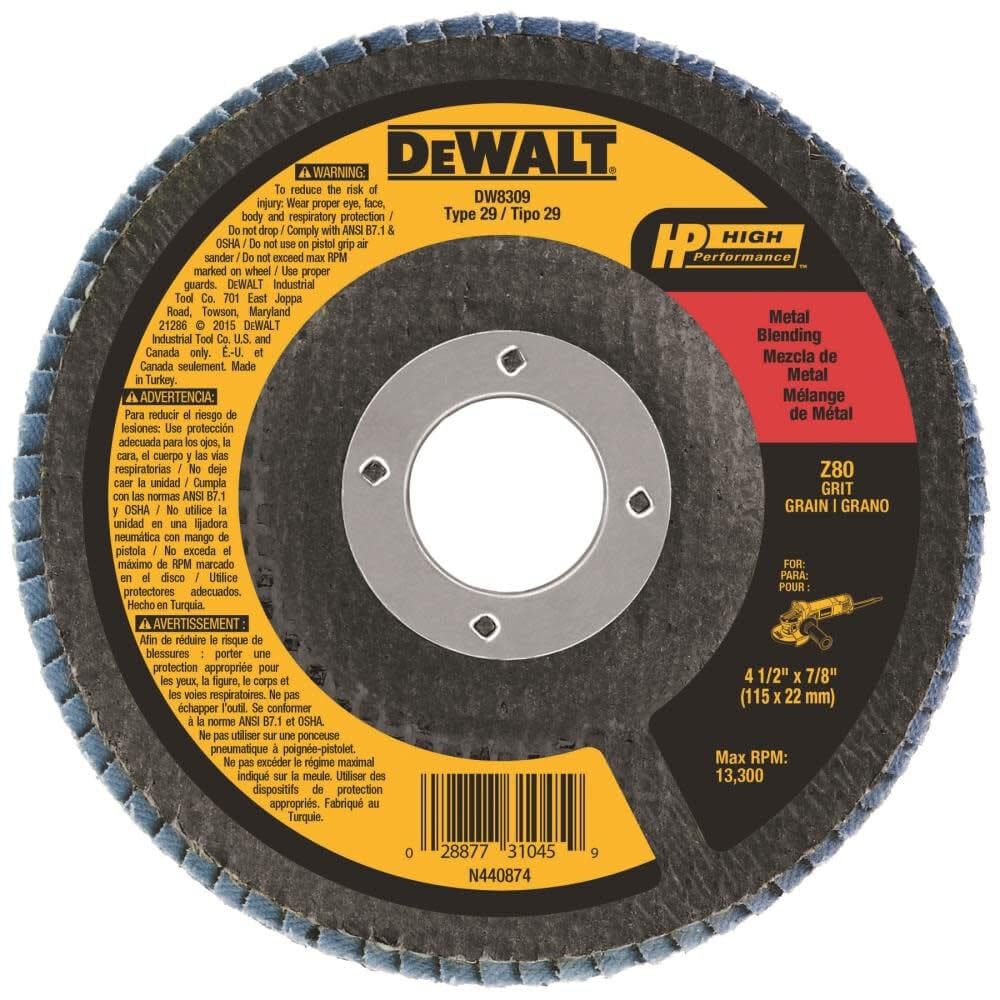 Disco De Solapa Dewalt Zirconia De Grano 80, 115 Mm X 22 Mm - Venta Internacional.