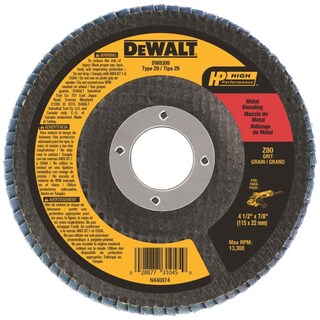 Foto 1 | Disco De Solapa Dewalt Zirconia De Grano 80, 115 Mm X 22 Mm - Venta Internacional.