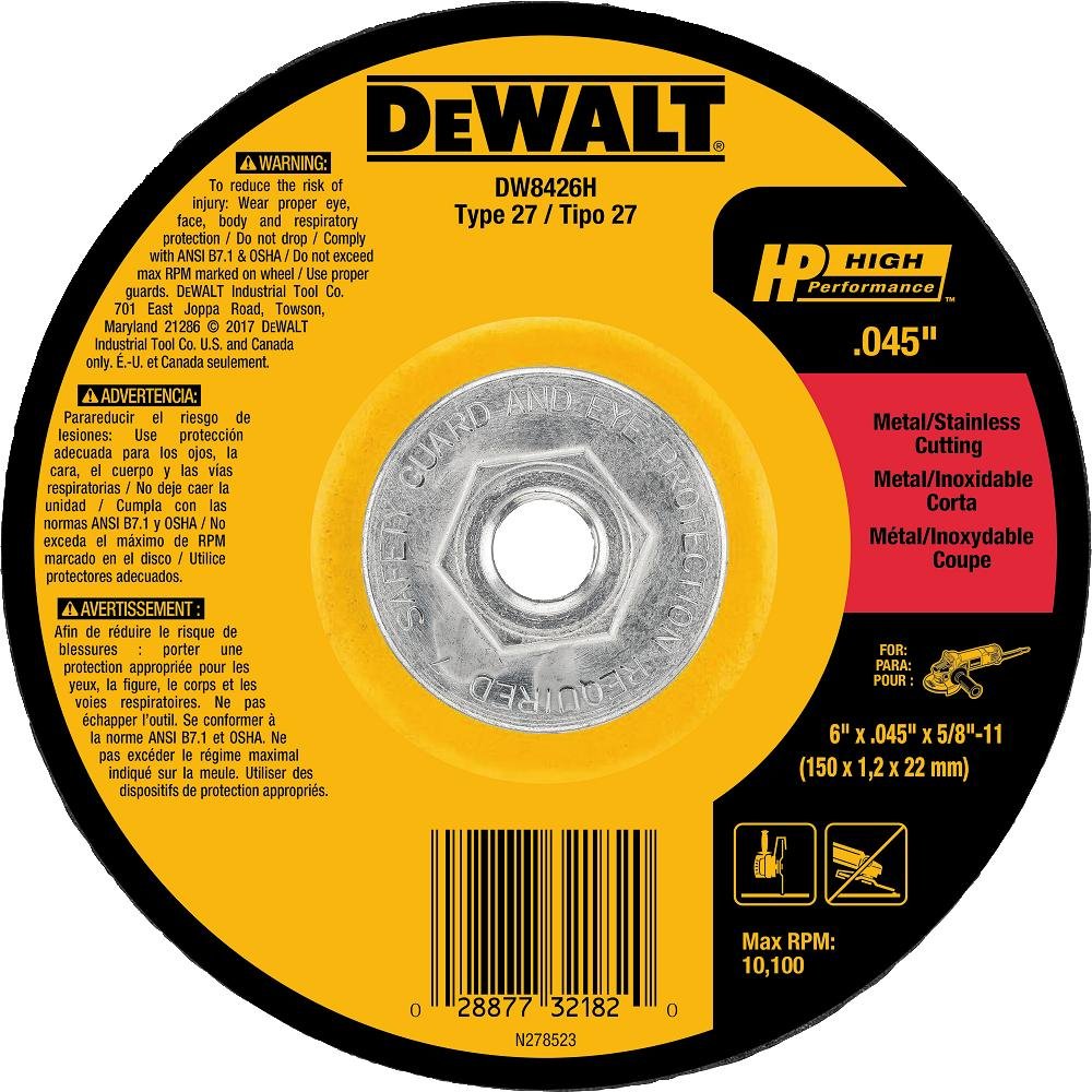 Foto 2 pulgar | Disco De Corte Dewalt Dw8426h Para Metal 6 X 1,1 X 16 Cm - Venta Internacional.