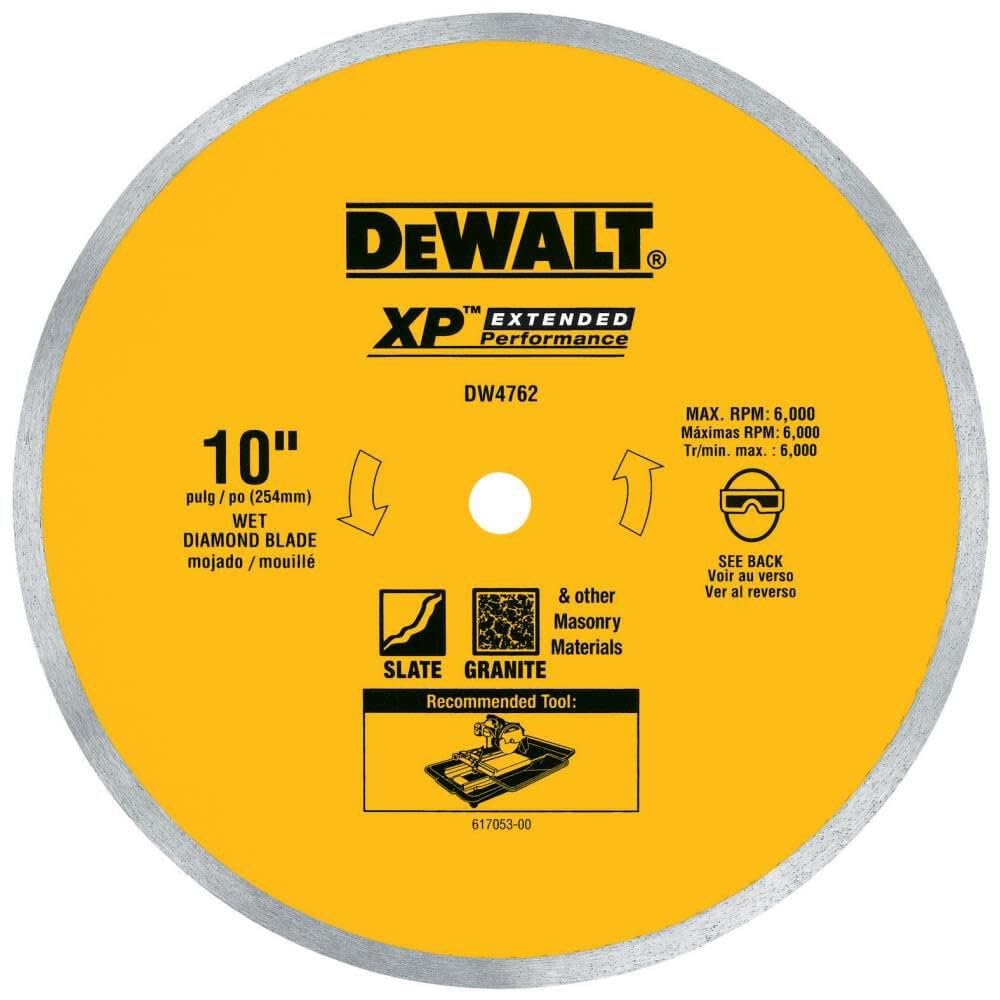 Disco De Diamante Dewalt Dw4762 Para Porcelana O Azulejo De 10 Pulgadas - Venta Internacional.