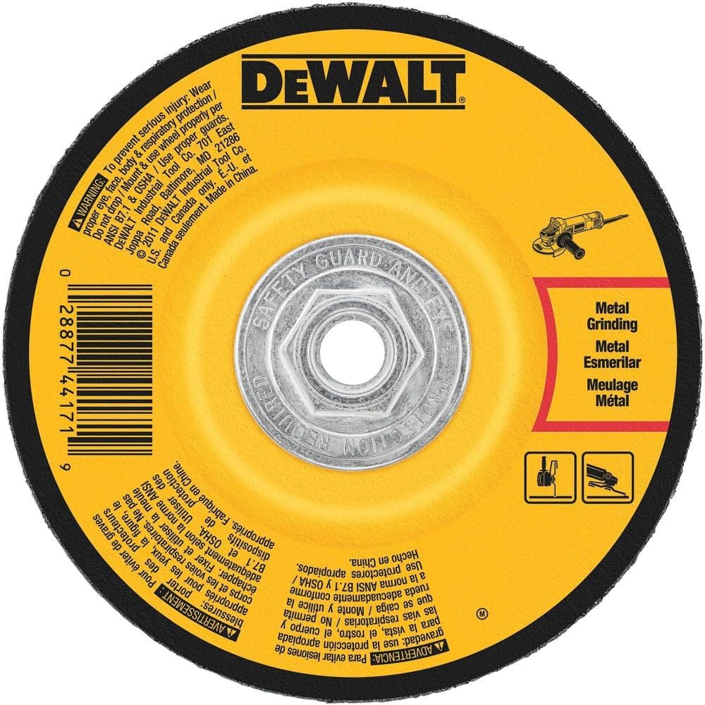 Muela Abrasiva Dewalt De Metal De Alto Rendimiento, 6 X 1/4 X 5/8 Pulgadas - Venta Internacional.