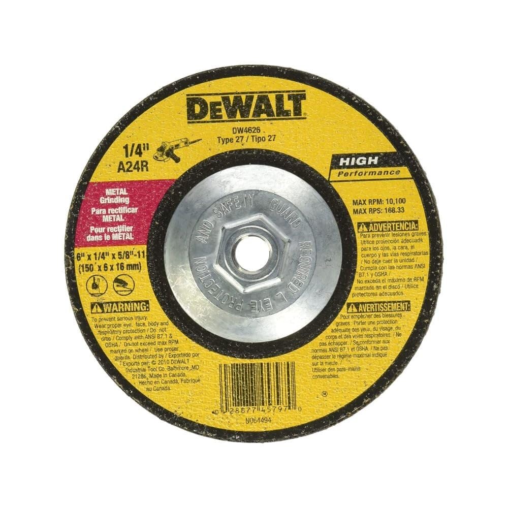 Foto 2 | Muela Abrasiva Dewalt De Metal De Alto Rendimiento, 6 X 1/4 X 5/8 Pulgadas - Venta Internacional.