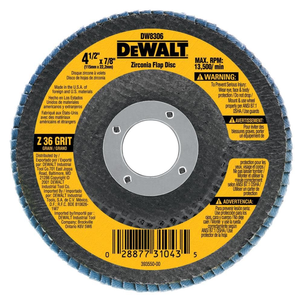 Foto 2 pulgar | Disco Amoladora Angular Dewalt Dw8330, Circonita De Grano 80, 7 Pulgadas - Venta Internacional.
