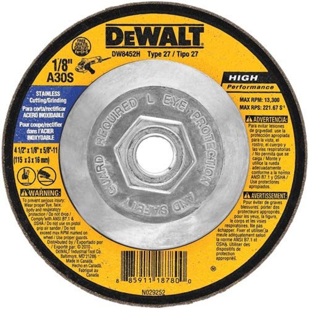 Muela De Corte/rectificado Dewalt Dw8452h T27 De Acero Inoxidable - Venta Internacional.