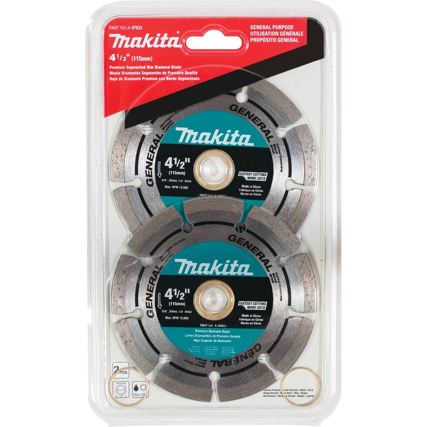 Foto 5 pulgar | Diamond Blade Makita A-97623 Segmentado De 4.5 Pulgadas 2 Piezas - Venta Internacional