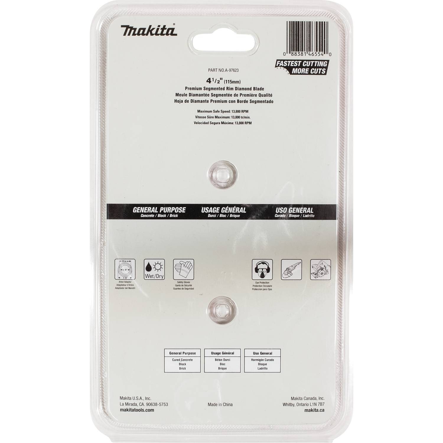 Foto 6 pulgar | Diamond Blade Makita A-97623 Segmentado De 4.5 Pulgadas 2 Piezas - Venta Internacional