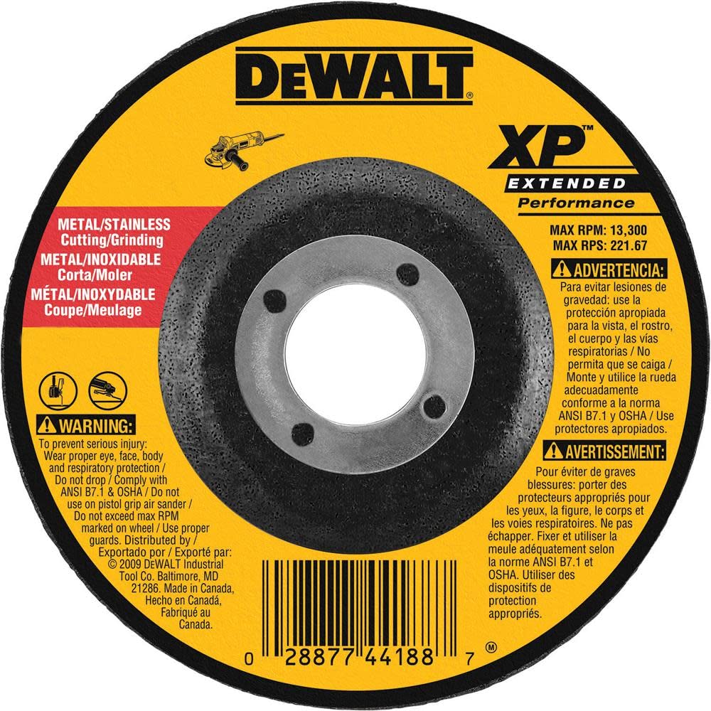 Muela Abrasiva Dewalt Dw8808 Extended Performance 11.4 Cm - Venta Internacional.