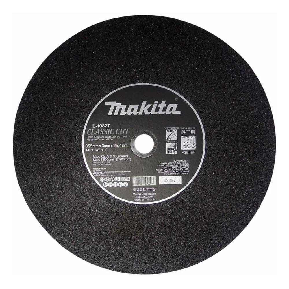 Disco Para Corte De Metal De 14'' X 3mm X 1'' Makita A89872 $169