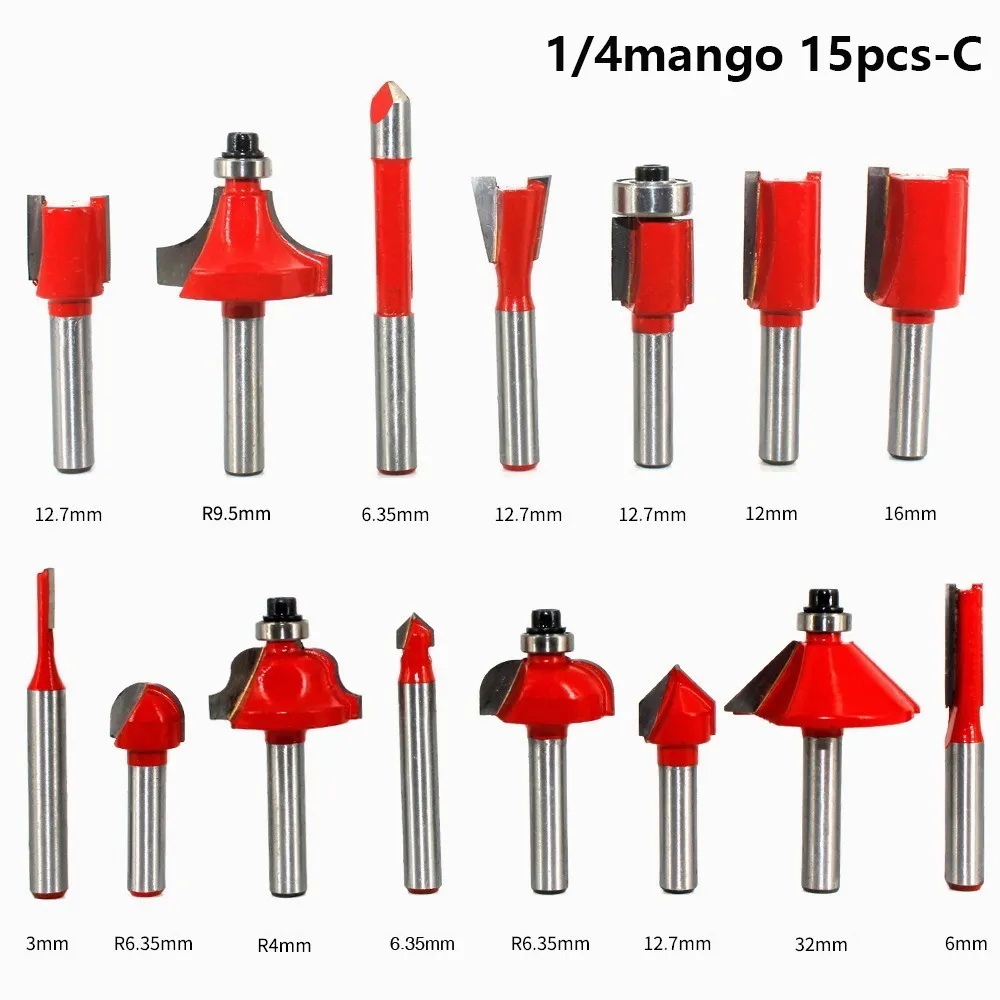 Foto 3 | Kit 15 pz Brocas Fresadora Router Malubero color Rojo