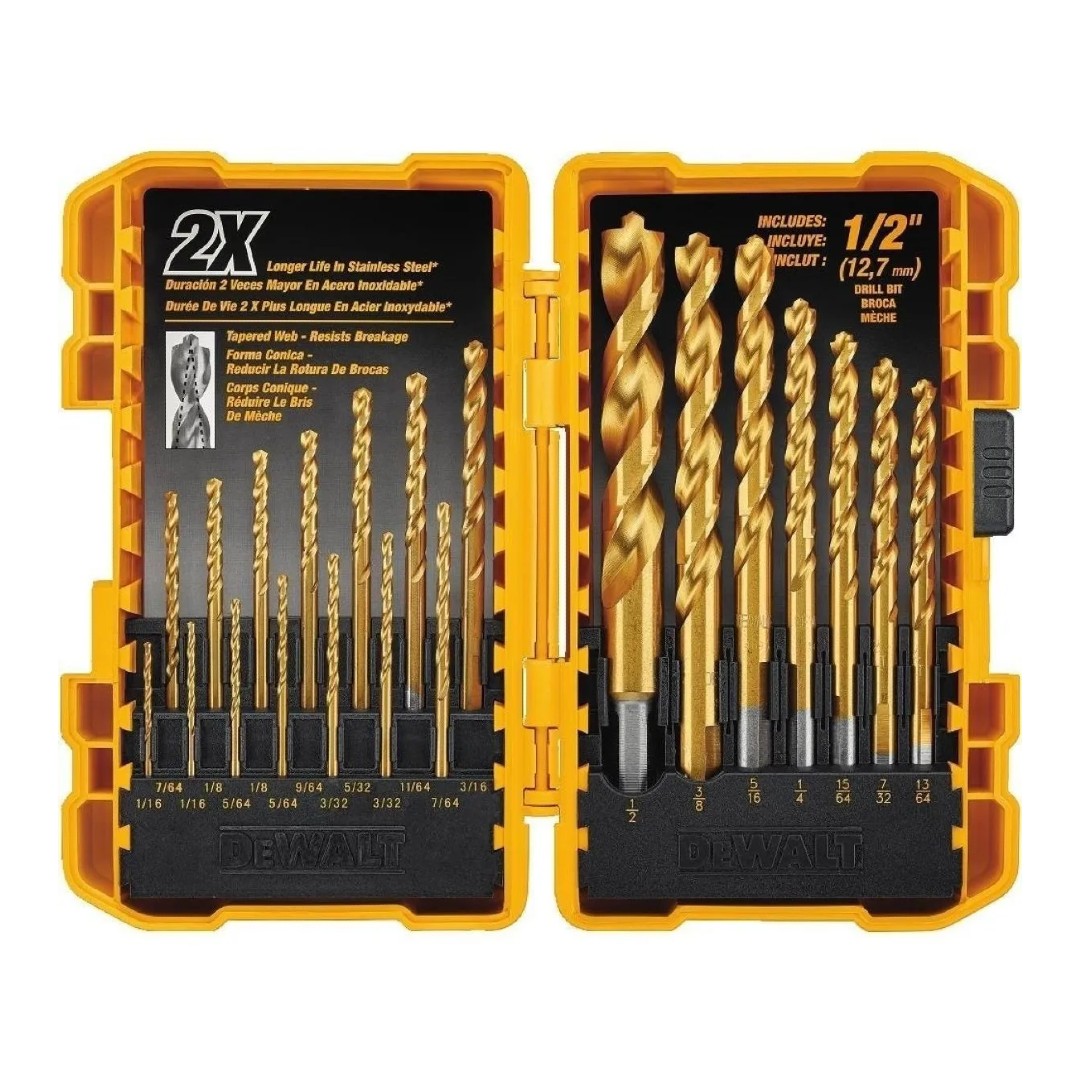 Brocas de Titanio Dewalt Dw1361 21 Piezas