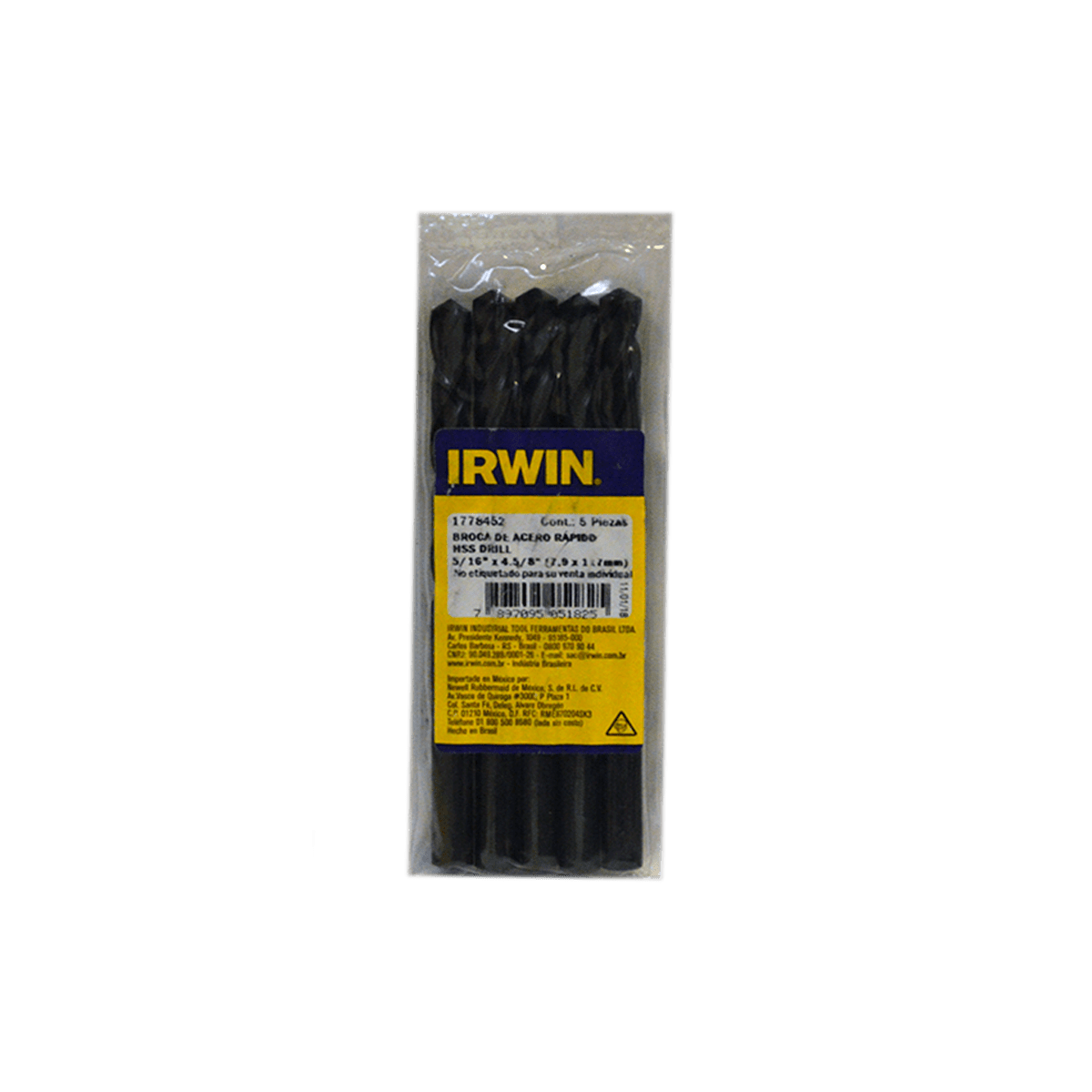 Brocas para Metal Irwin de 5/16 Pulgadas 5 Piezas