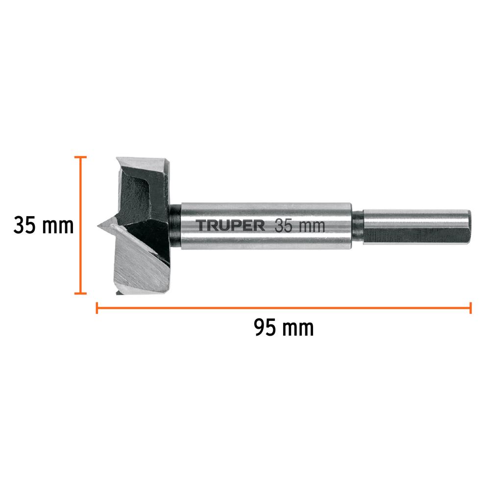 Foto 3 pulgar | Broca Forstner para Madera Truper BFM-35 35 mm