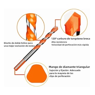 Foto 2 | Broca Multifuncional Vidrio Azulejo Pared Concreto Eo Safe Imports Esi-2878 7 Piezas Naranja